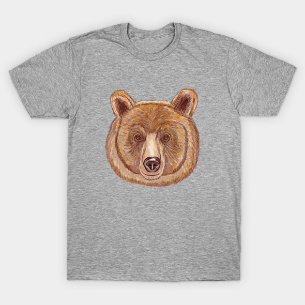 Brown Bear Stare T-Shirt by chrissyloo